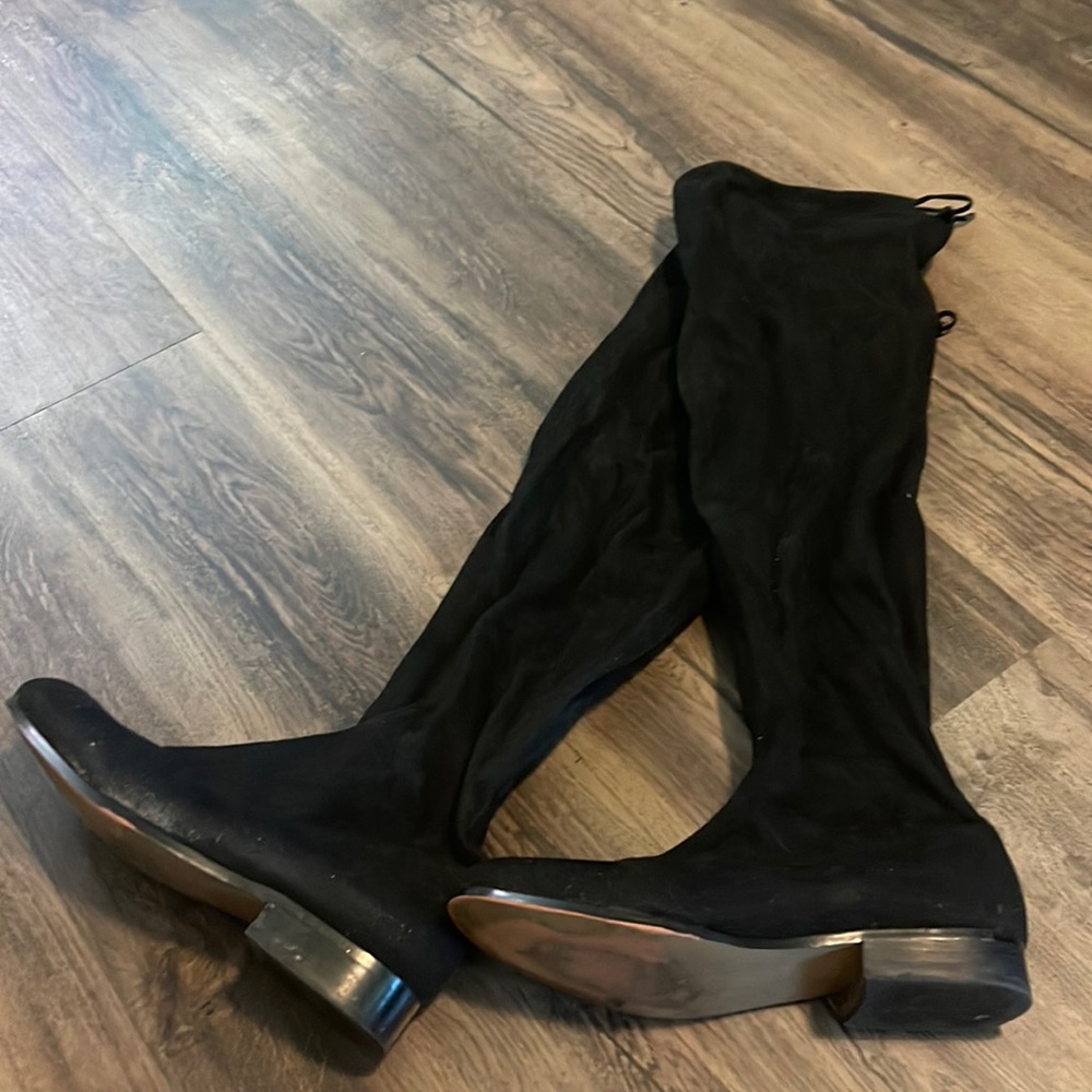 Saks Fifth Avenue suede over the knee boots black